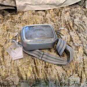 Shiraleah Metallic Silver Bag with Patterned Strap